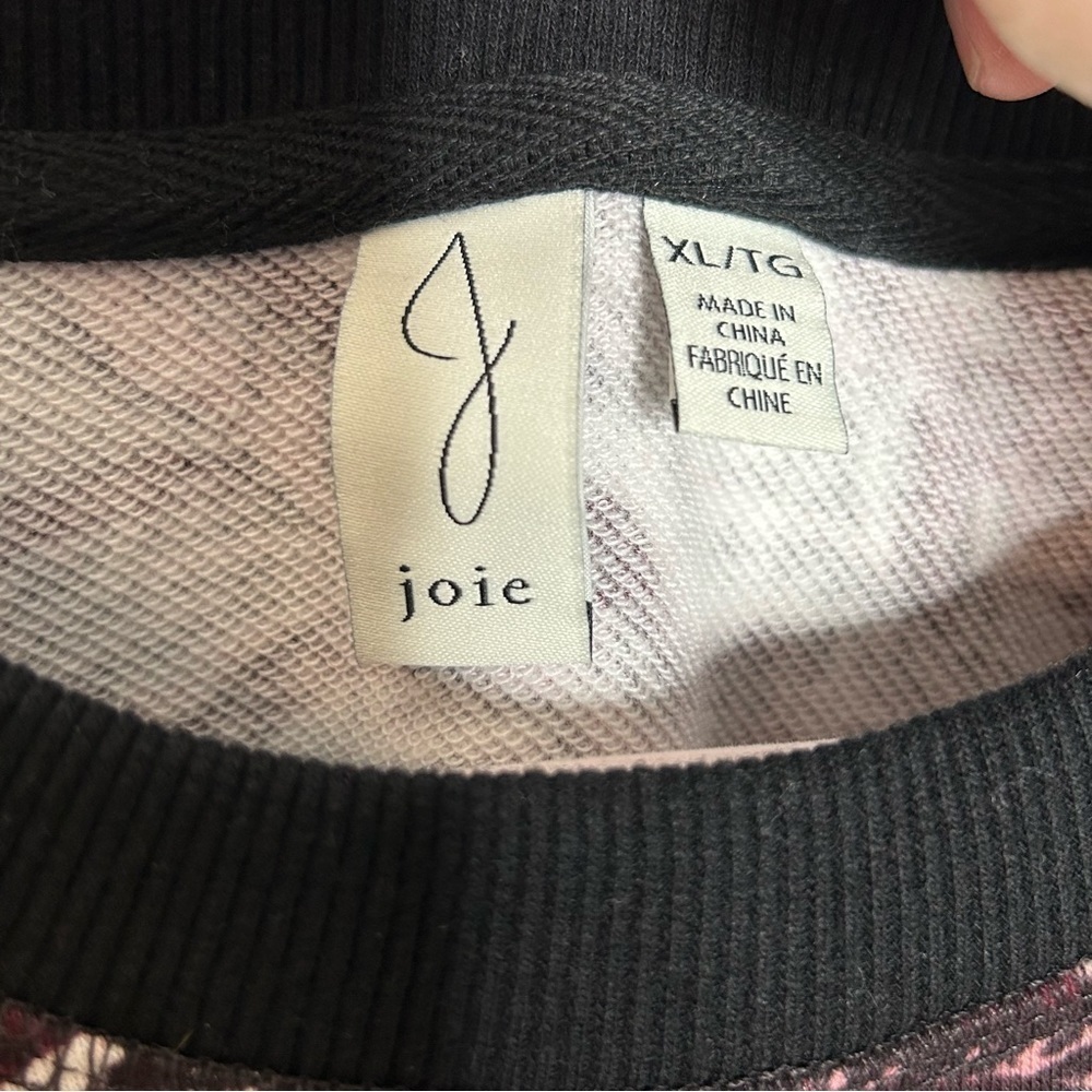 Joie Caliegh Cranberry Paisley Floral Semi Cropped Sweatshirt - Picture 12 of 15